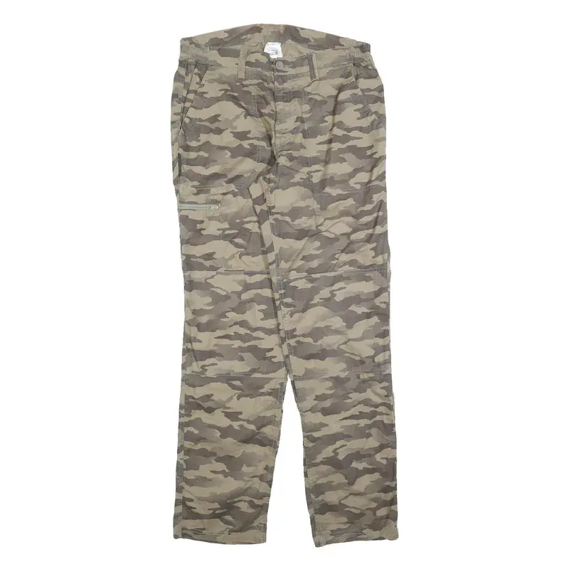 Decathlon Mens Regular Fit Camouflage Cotton Blend Trousers W30 L32 Zip Pocket 1