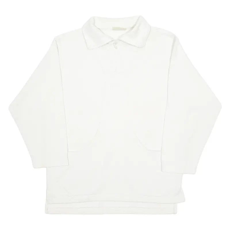 Deesse Womens Sweatshirt Cream 1/4 Zip M 1
