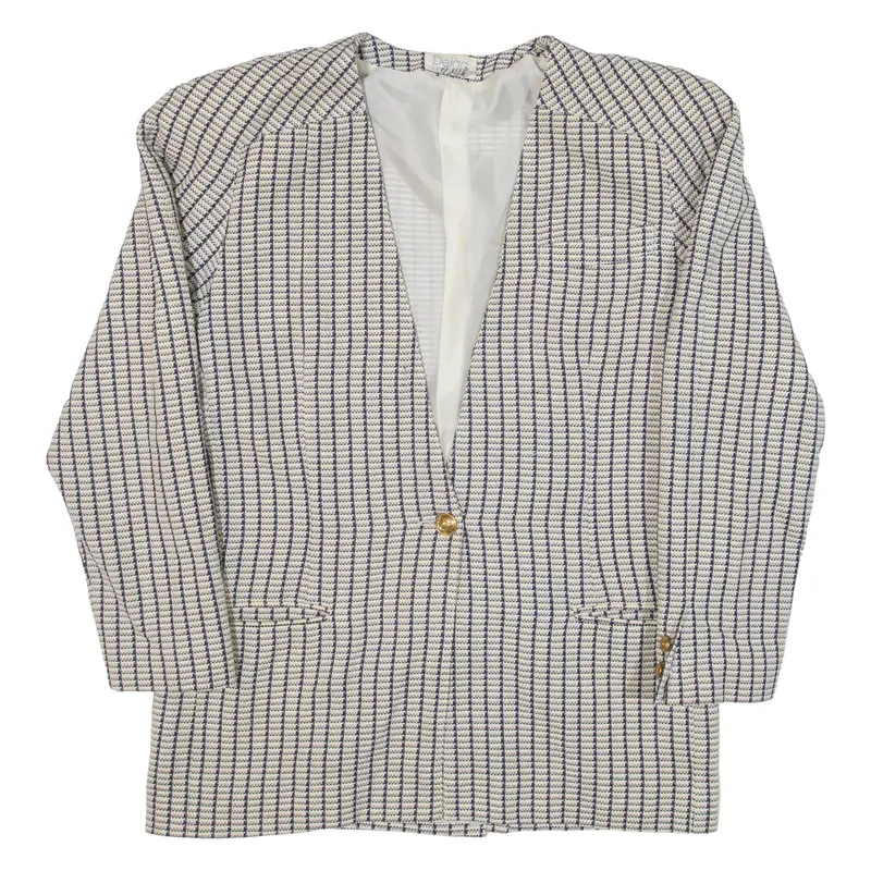 Dejac Womens Blazer Jacket Beige Knit Wool 90S M 1