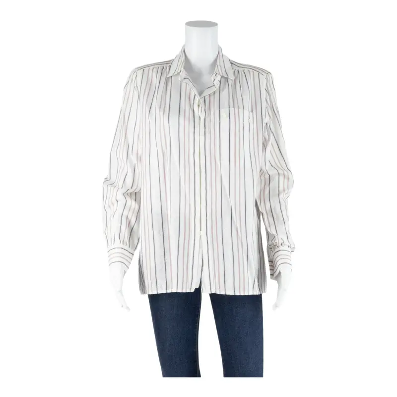 Del Mod Womens Printed Shirt White Long Sleeve Fair Isle L 1