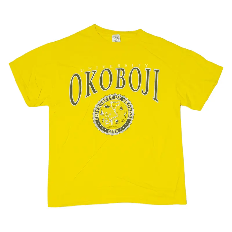 Delta Okoboji University Mens T-Shirt Yellow Usa L 1