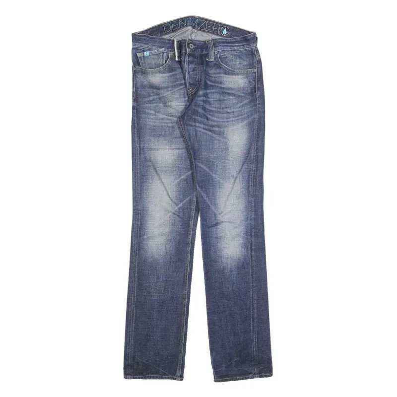 Denim Zero Mens Slim Blue Denim Jeans W30 L33 Button Closure Casual Wear 1