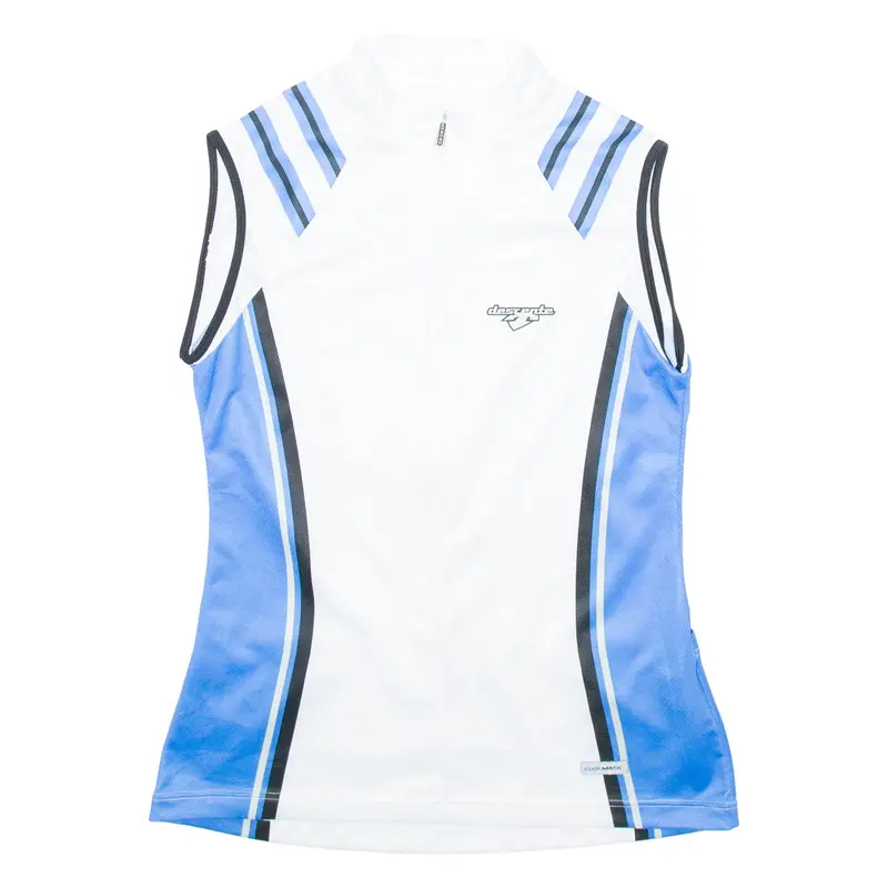 Descente Cycling Mens Jersey White Sleeveless 1/2 Zip M 1