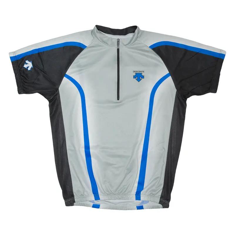 Descente Cycling Shirt Mens Jersey Grey 1/2 Zip L 1