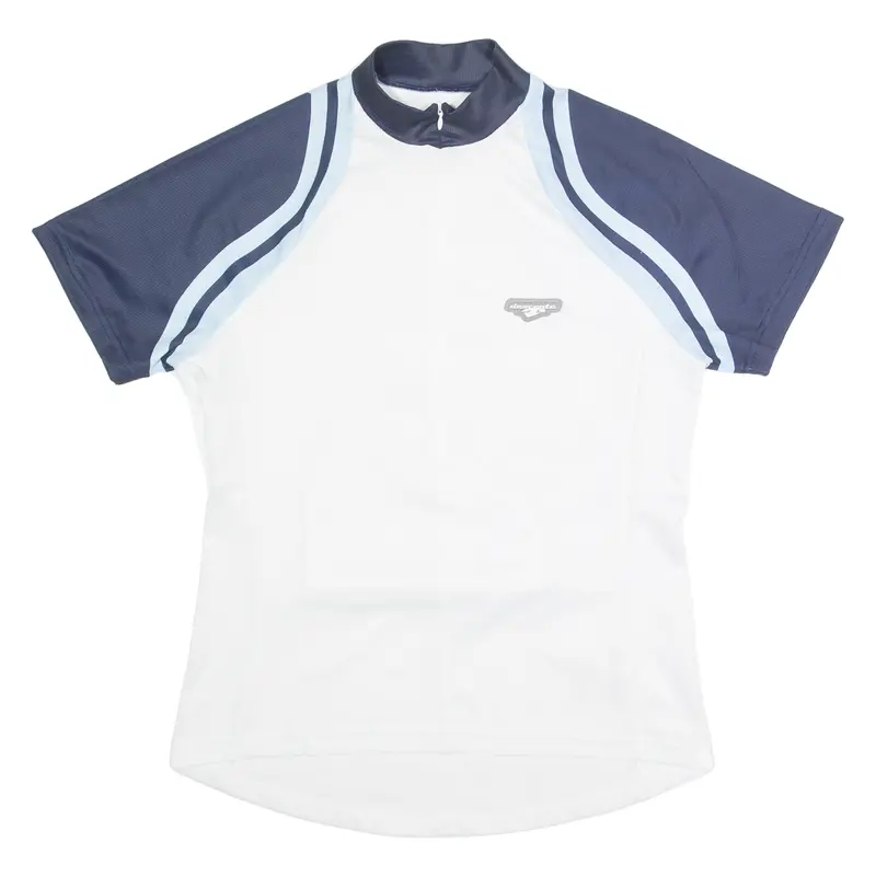Descente Cycling Zip Up Mens Jersey White High Neck M 1