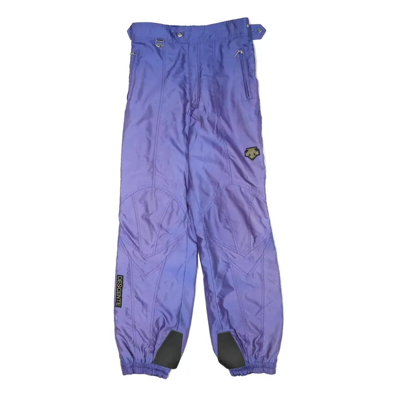 Descente Lined Mens Polyester Blend Purple Relaxed Straight Trousers W29 L31 Zip 1