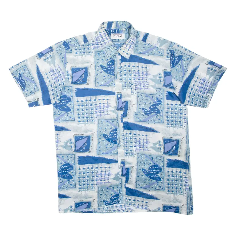 Detai Mens Shirt Blue Crazy Pattern M 1