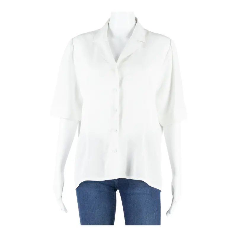 Devernois Womens Blouse Shirt White Collared M 1