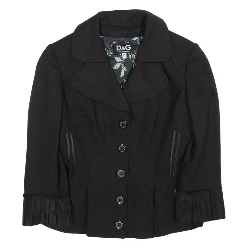 D&G Womens Blazer Jacket Black Wool Xs 1