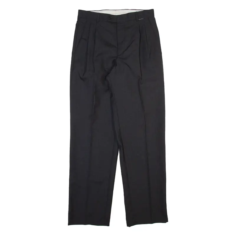 Dhl Womens Trousers Black Regular Straight Wool W30 L32 1