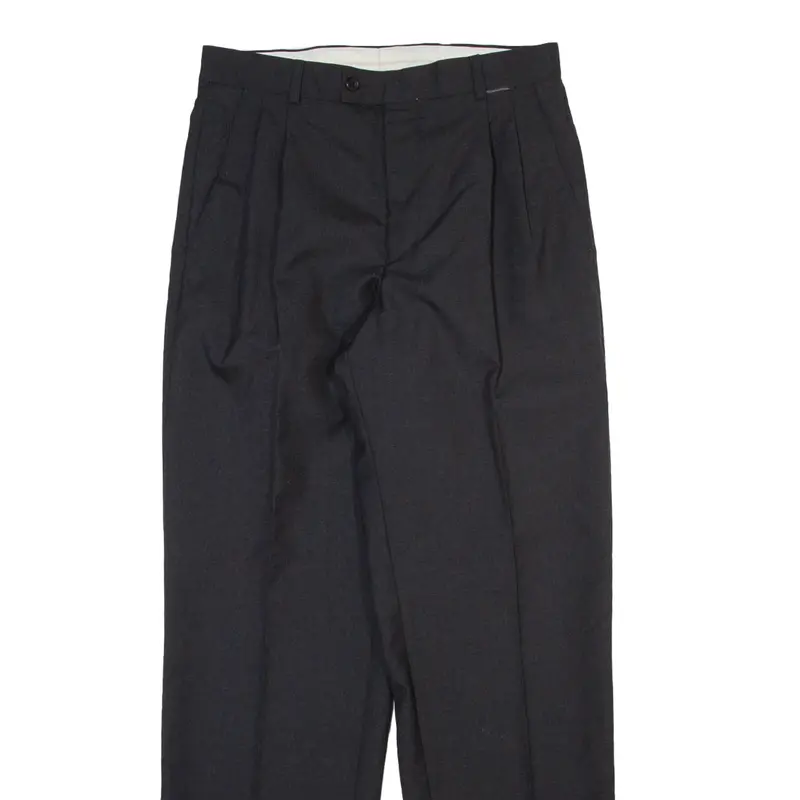 Dhl Womens Trousers Black Regular Straight Wool W30 L32 2