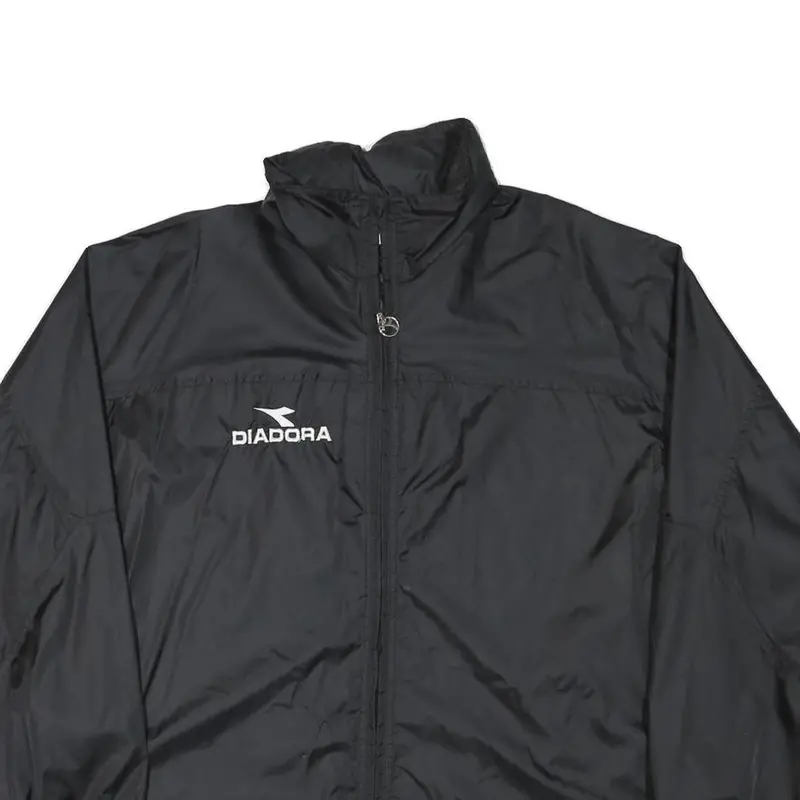 Diadora Mens Black Polyester Blend Zip Up Jacket M Sportswear Casual 2
