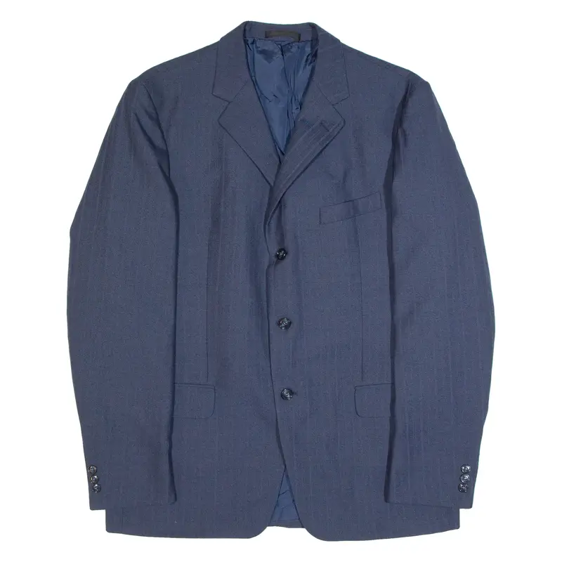 Dick Mens Blazer Jacket Blue 90S Striped L 1