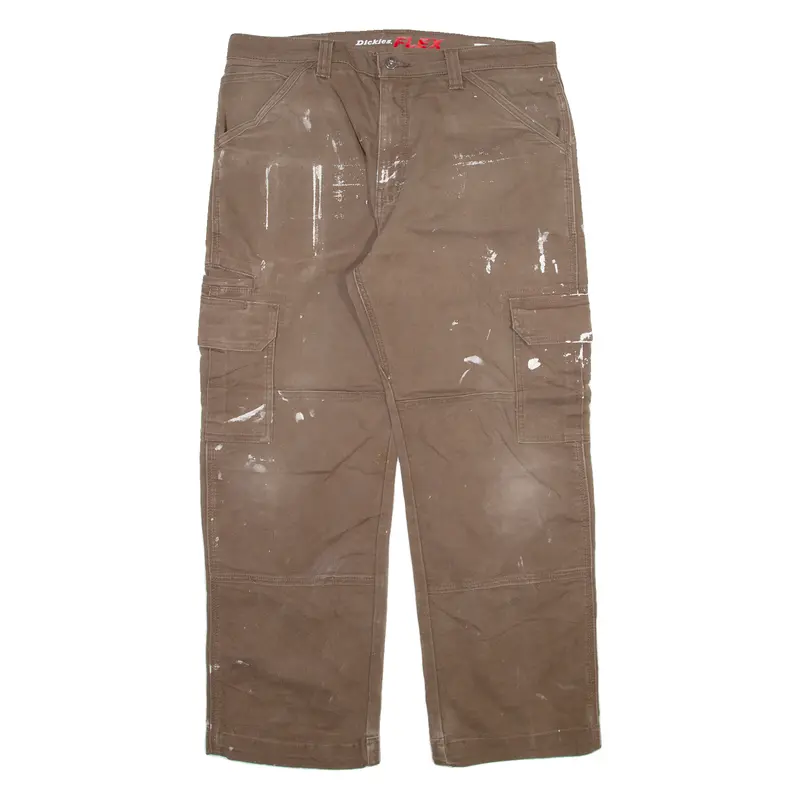 Dickies Cargo Mens Trousers Brown Relaxed Straight W36 L30 1