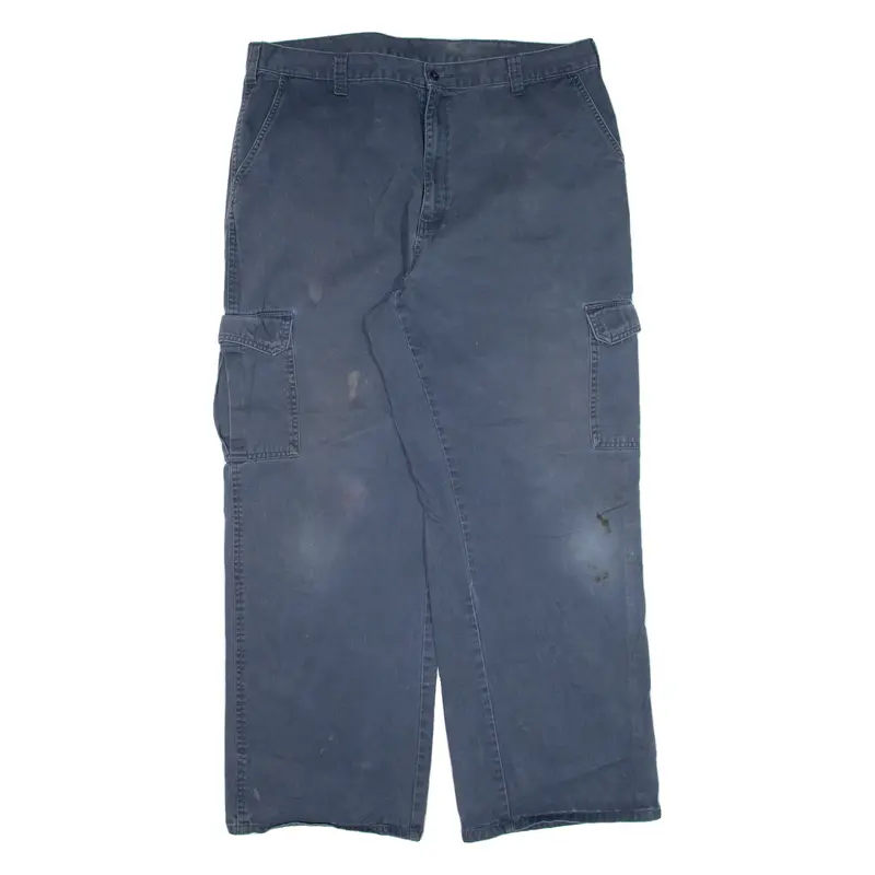 Dickies Cargo Workwear Mens Trousers Blue Loose Straight W36 L29 1