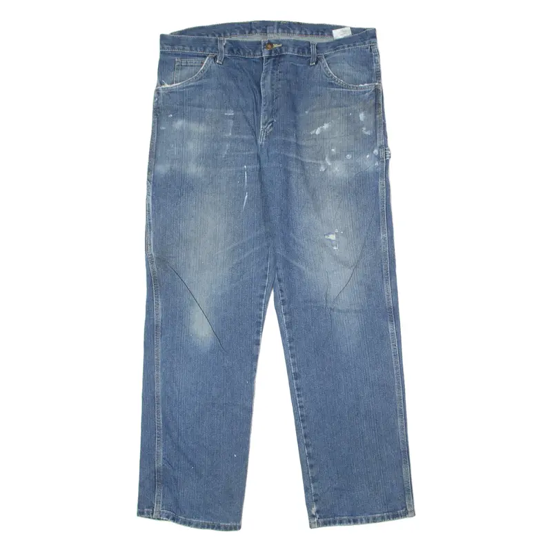 Dickies Carpenter Mens Jeans Blue Regular Straight Stone Wash W36 L32 1