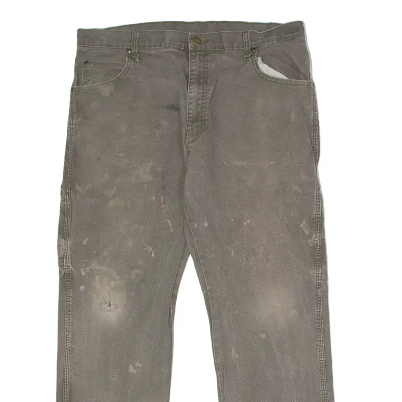 Dickies Carpenter Mens Jeans Grey Regular Straight Stone Wash W36 L30 2
