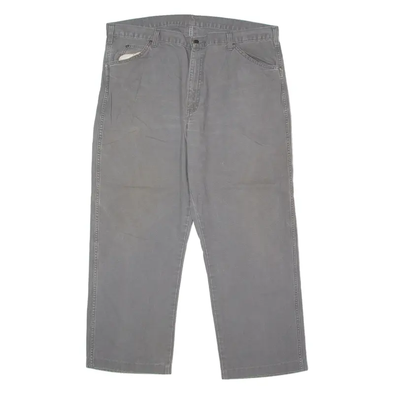 Dickies Carpenter Workwear Mens Canvas Trousers Grey Regular Straight W40 L30 1