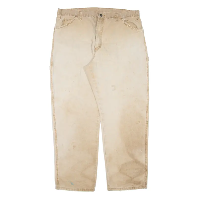 Dickies Carpenter Workwear Mens Trousers Beige Relaxed Straight W38 L30 1