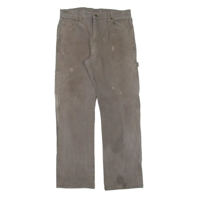 Dickies Carpenter Workwear Mens Trousers Brown Regular Straight W33 L32 1