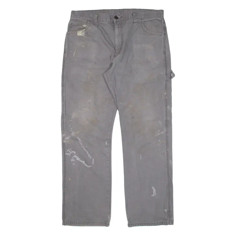 Dickies Carpenter Workwear Mens Trousers Grey Relaxed Straight W34 L30 1
