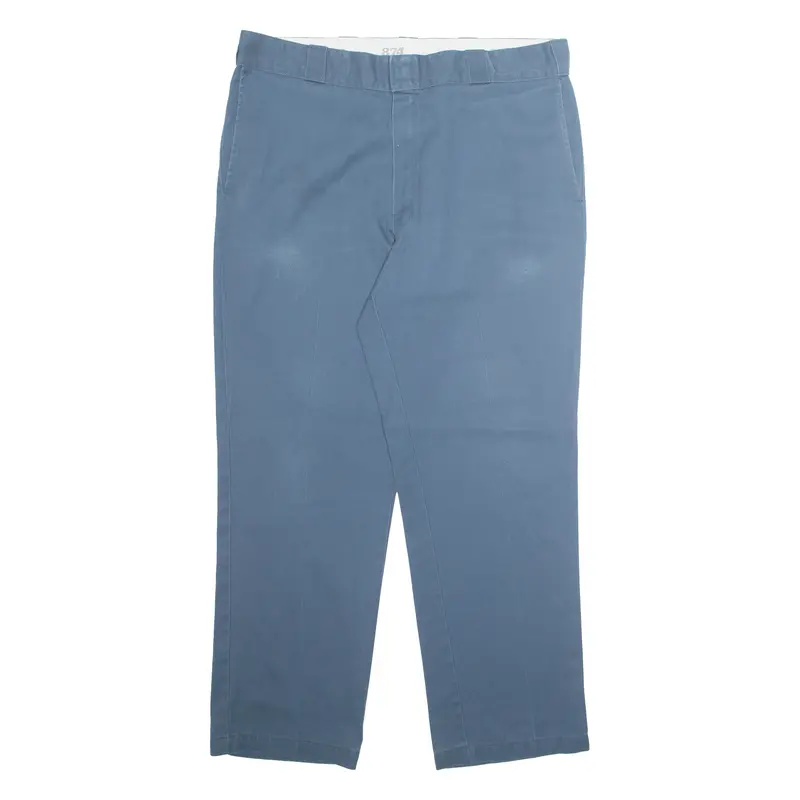 Dickies Chino Workwear 874 Mens Trousers Blue Regular Straight W38 L30 1