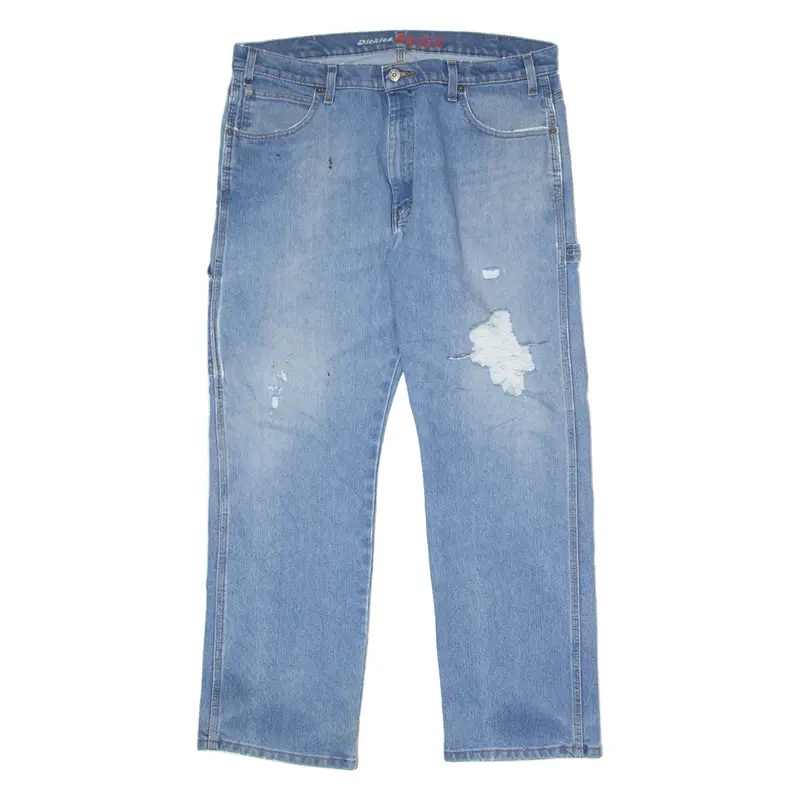 Dickies Distressed Flex Carpenter Mens Jeans Blue Regular Straight W36 L30 1