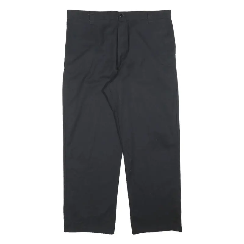 Dickies Mens Black Regular Fit Straight Trousers Cotton Blend Zip W38 L30 1