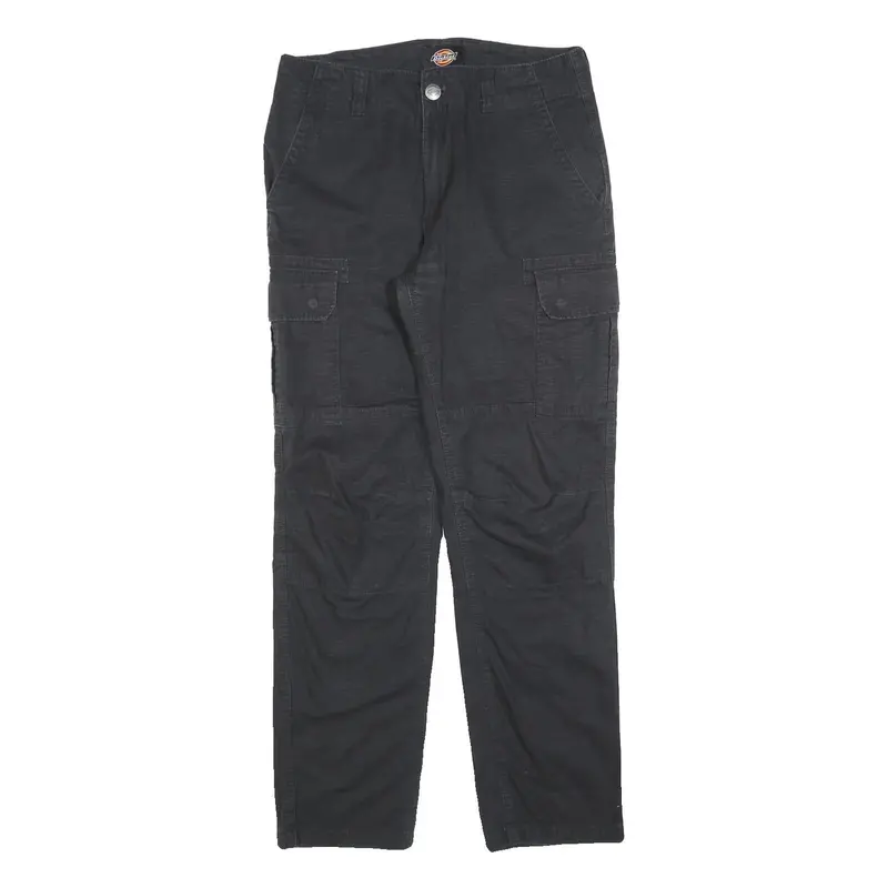 Dickies Mens Black Relaxed Cargo Trousers W31 L31 Cotton Blend Zip Utility 1