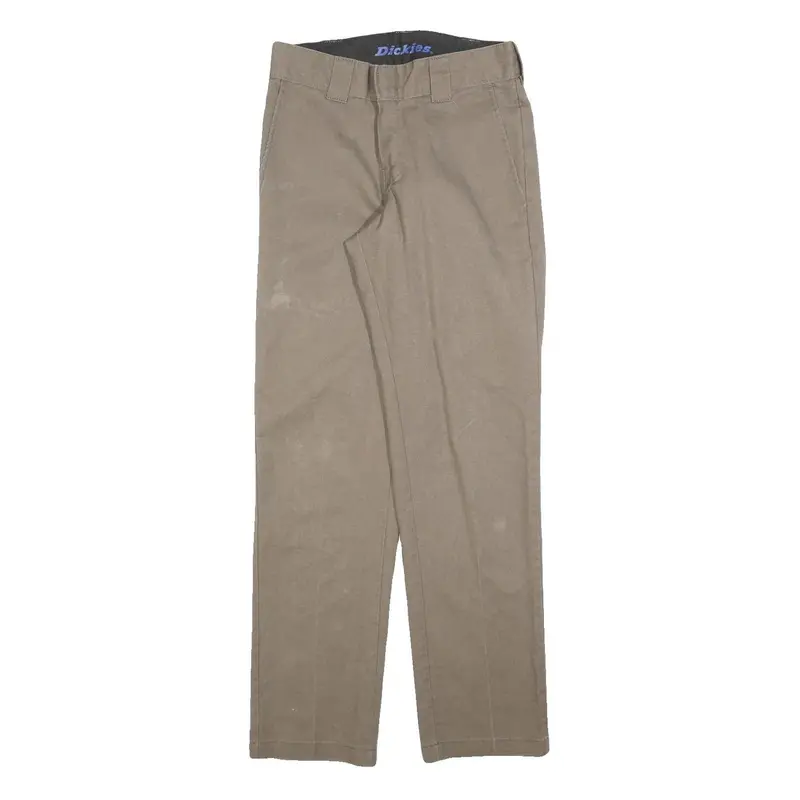 Dickies Mens Cotton Blend Beige Regular Fit Straight Leg Trousers W29 L32 1