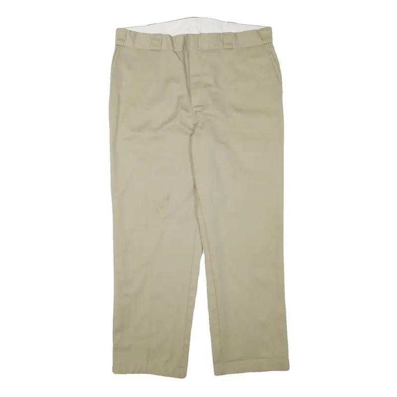 Dickies Mens Cotton Blend Beige Regular Fit Straight Leg Trousers W38 L29 1