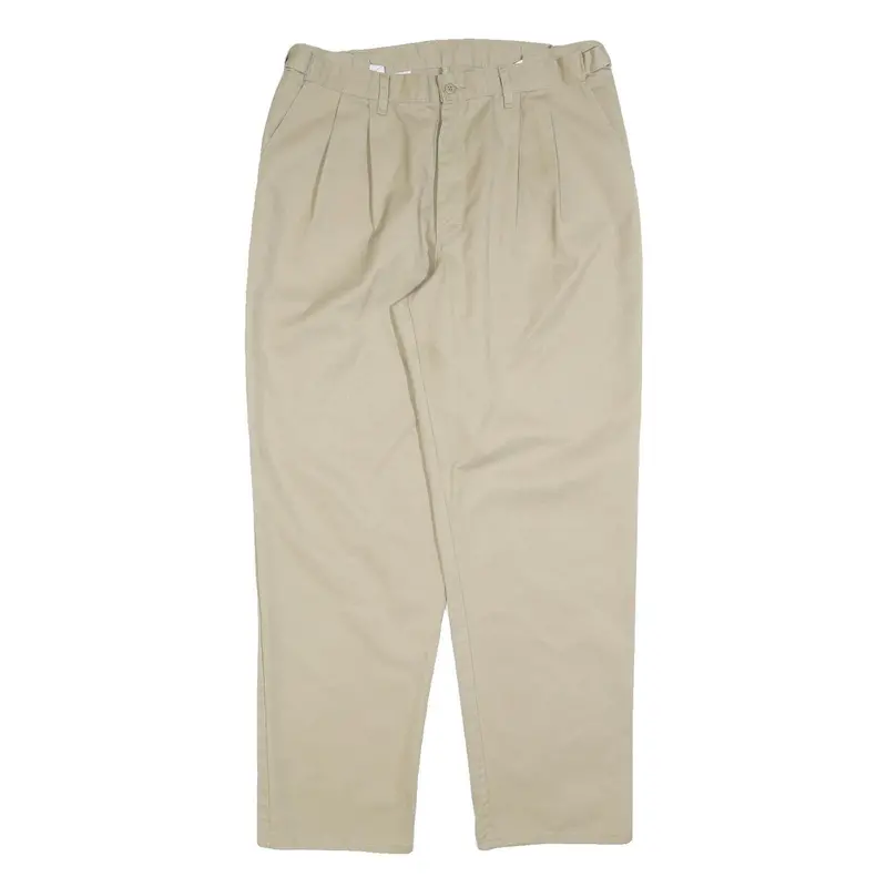 Dickies Mens Cotton Blend Beige Regular Fit Straight Trousers W34 L32 Workwear 1