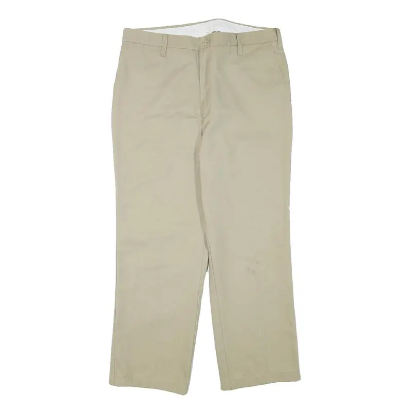 Dickies Mens Cotton Blend Beige Regular Straight Trousers W34 L27 Workwear 1