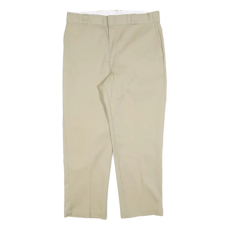Dickies Mens Cotton Blend Beige Relaxed Straight Trousers W38 L29 Workwear 1