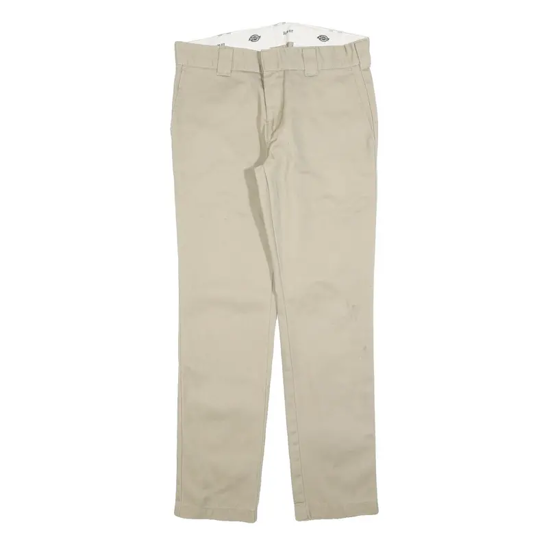 Dickies Mens Cotton Blend Beige Slim Slim Fit Trousers W31 L32 Workwear Casual 1