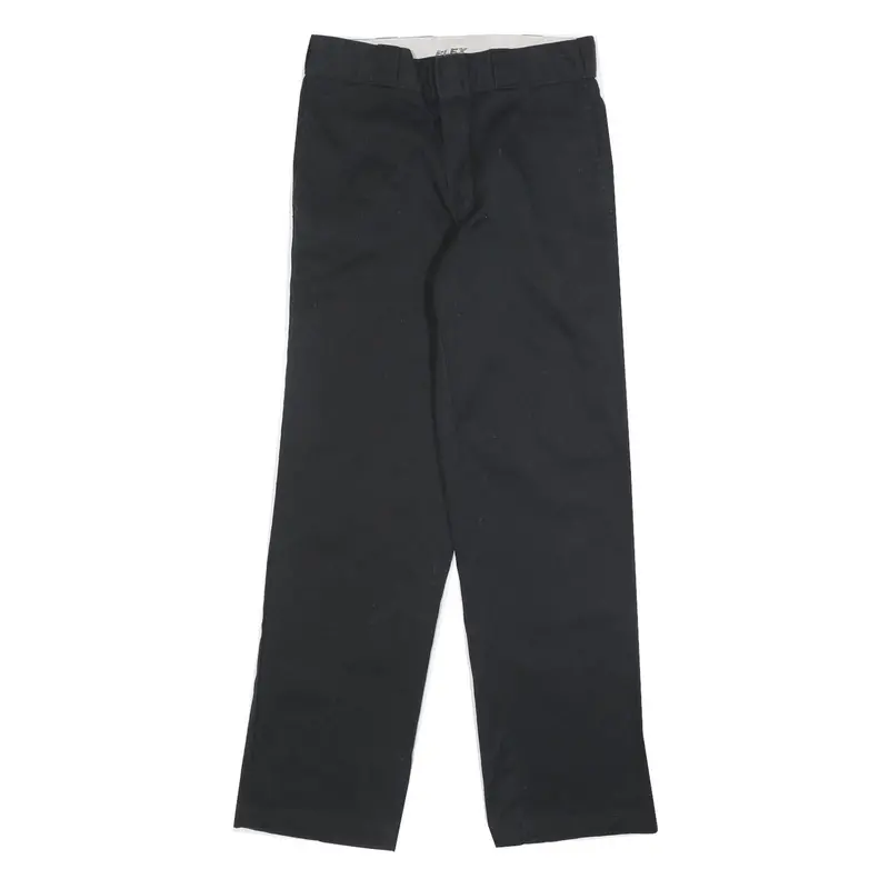 Dickies Mens Cotton Blend Black Regular Fit Straight Leg Trousers W30 L32 1