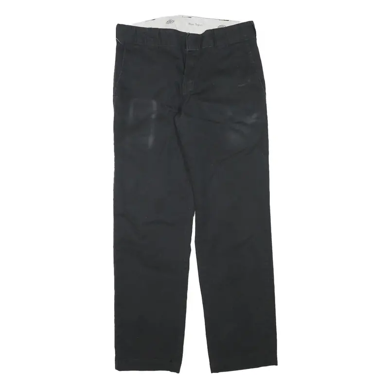 Dickies Mens Cotton Blend Black Regular Tapered Trousers W31 L29 Workwear 1