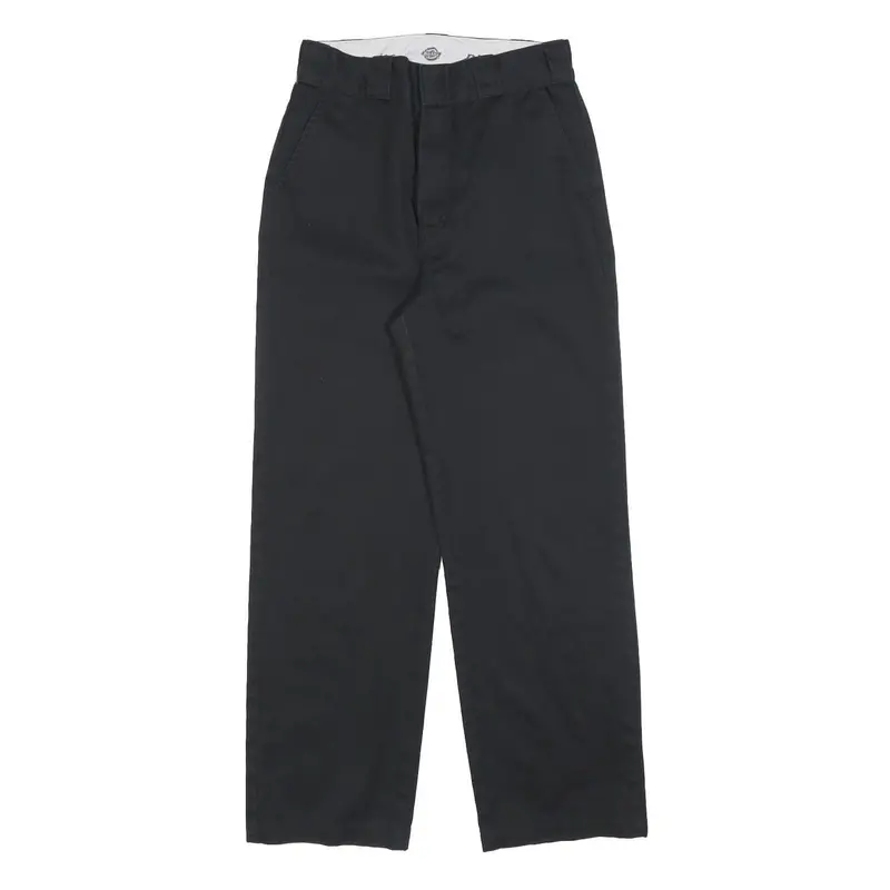 Dickies Mens Cotton Blend Black Relaxed Straight Trousers W26 L26 Workwear 1