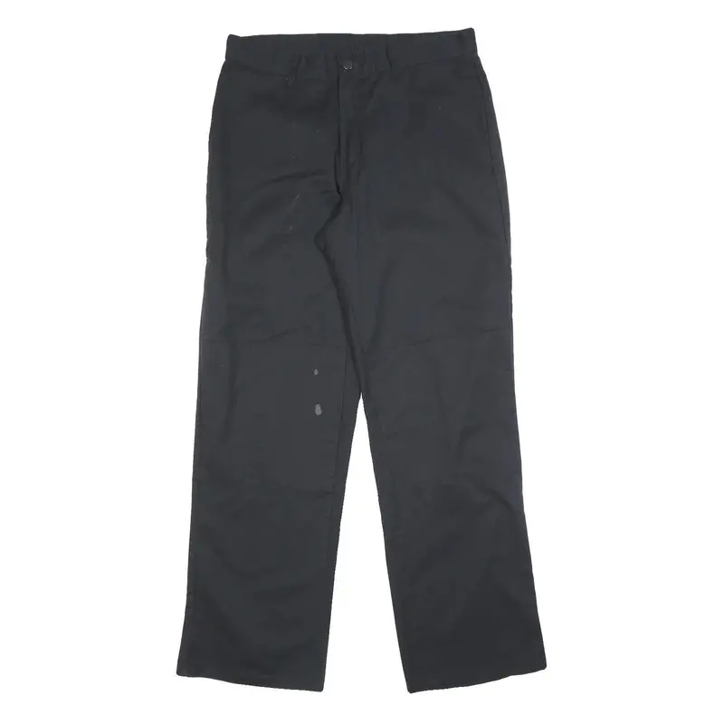 Dickies Mens Cotton Blend Black Relaxed Straight Trousers W32 L32 Workwear Zip 1