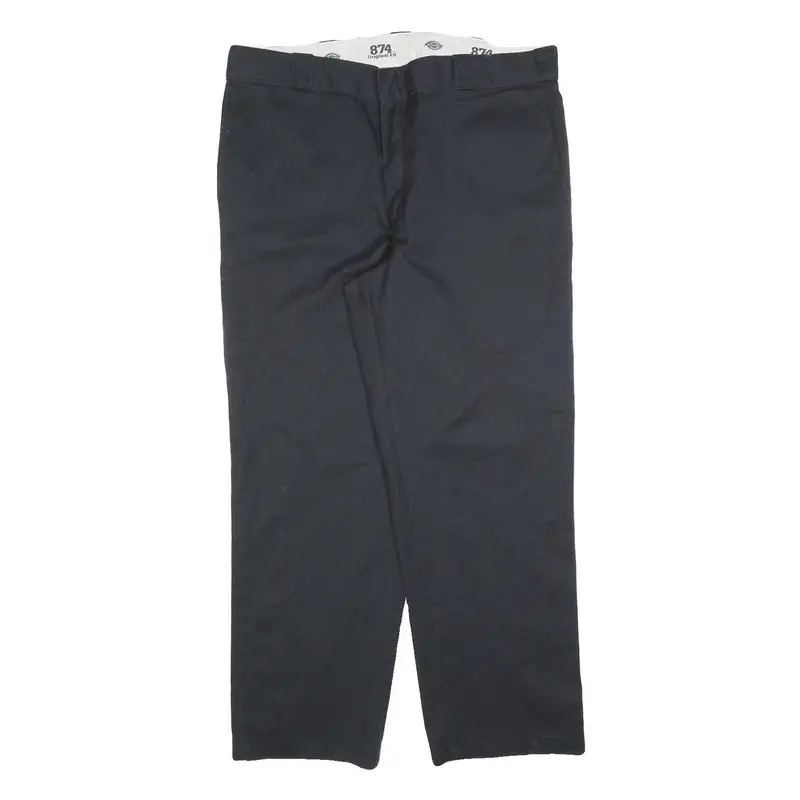Dickies Mens Cotton Blend Black Relaxed Straight Trousers W40 L30 Workwear 1
