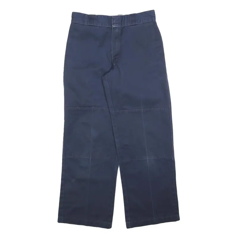 Dickies Mens Cotton Blend Blue Loose Straight Trousers W30 L30 Workwear Pants 1