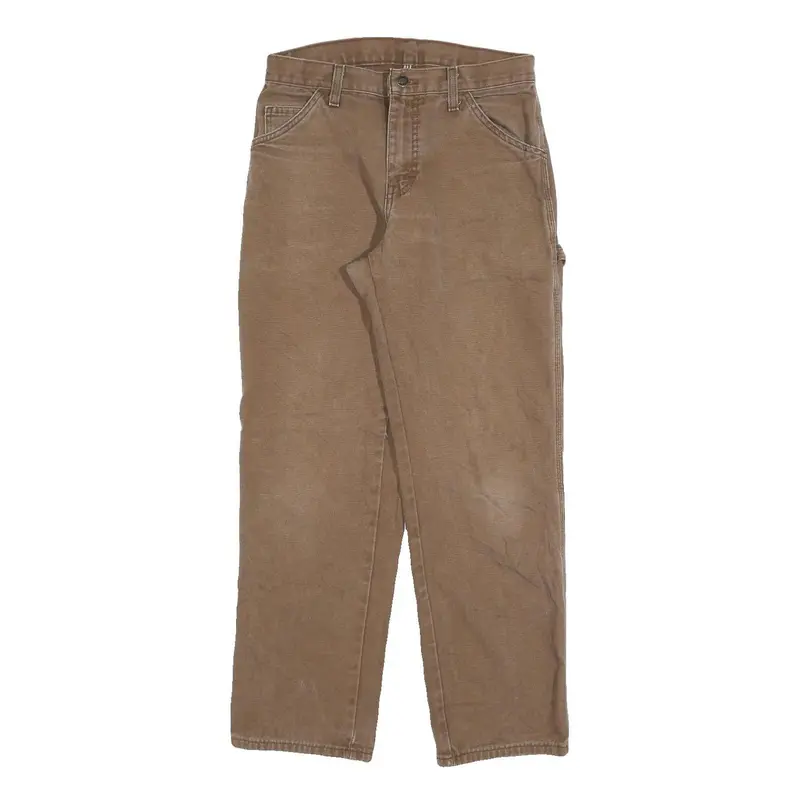 Dickies Mens Cotton Blend Brown Regular Straight Trousers W30 L30 Workwear 1