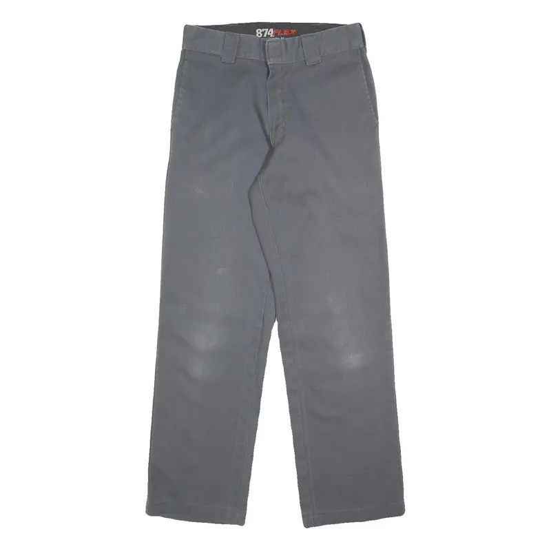 Dickies Mens Cotton Blend Grey Regular Straight Trousers W30 L32 Workwear Zip 1