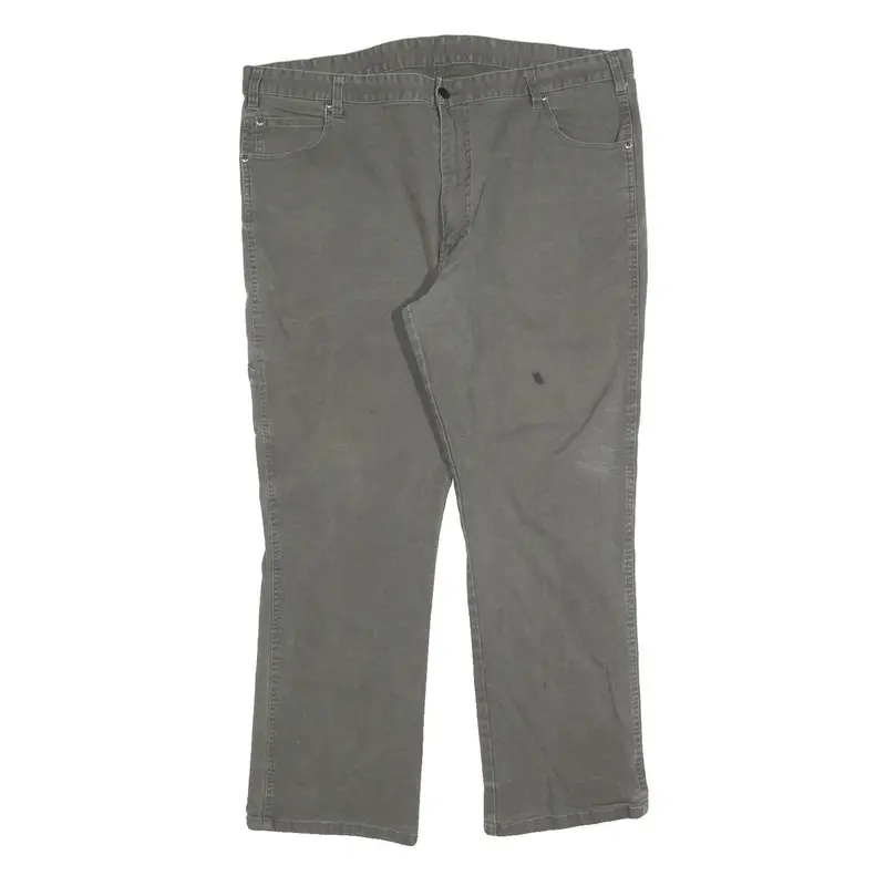 Dickies Mens Cotton Blend Grey Regular Straight Trousers W42 L30 Workwear Zip 1
