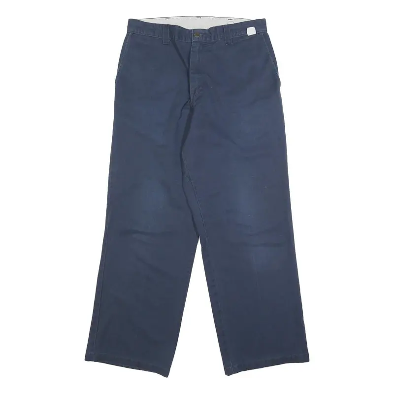 Dickies Mens Cotton Blend Navy Loose Straight Trousers W30 L29 Workwear Casual 1