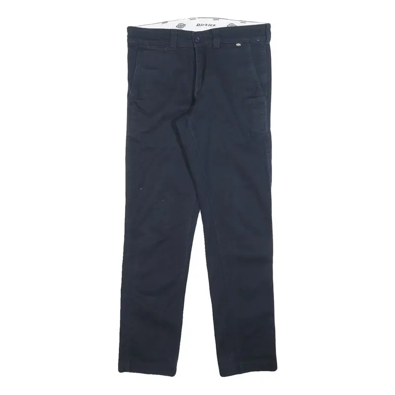 Dickies Mens Cotton Blend Navy Regular Fit Straight Leg Trousers W32 L30 1