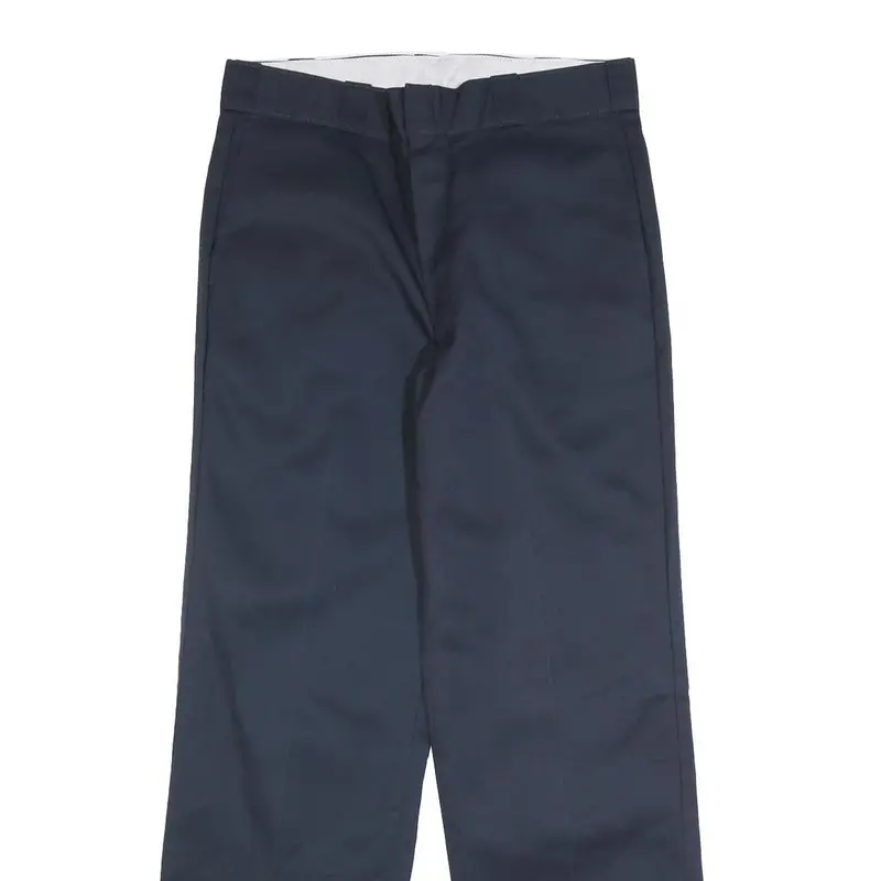 Dickies Mens Cotton Blend Navy Regular Fit Straight Leg Trousers W34 L32 2