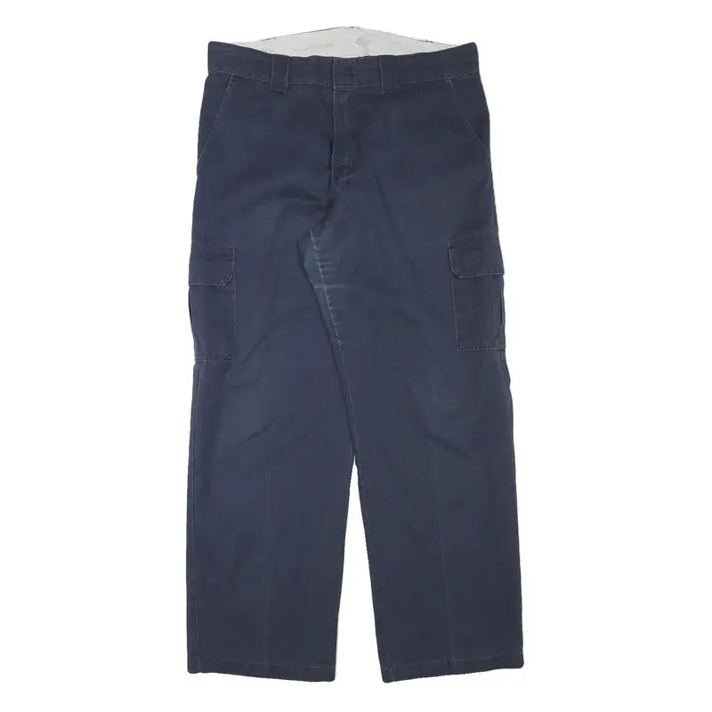 Dickies Mens Cotton Blend Navy Regular Fit Straight Leg Trousers W35 L30 1