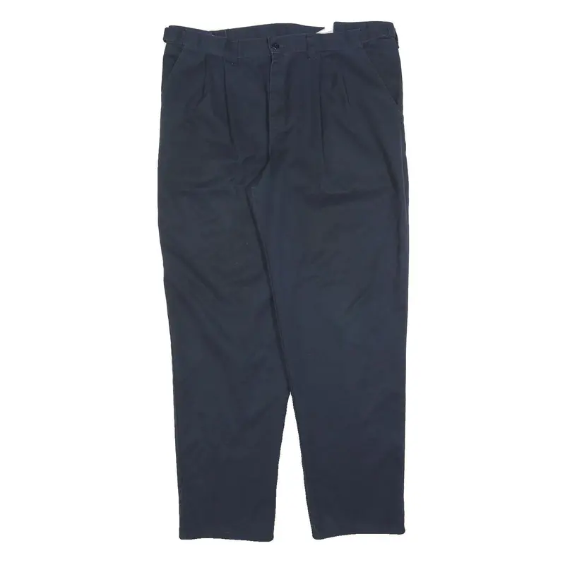 Dickies Mens Cotton Blend Navy Regular Fit Straight Leg Trousers W38 L30 1
