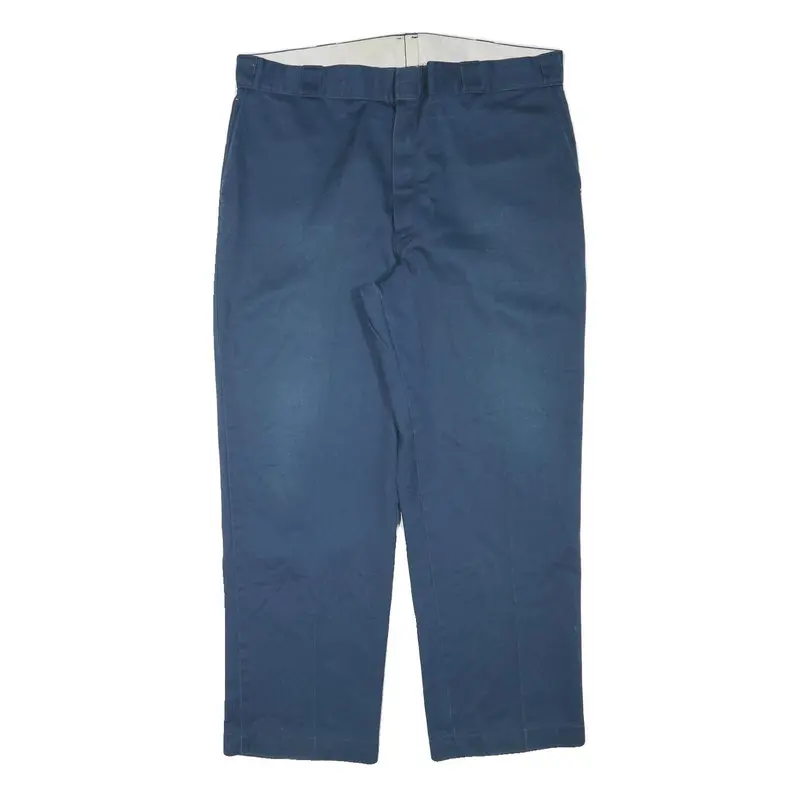 Dickies Mens Cotton Blend Navy Regular Fit Straight Trousers W38 L29 Workwear 1